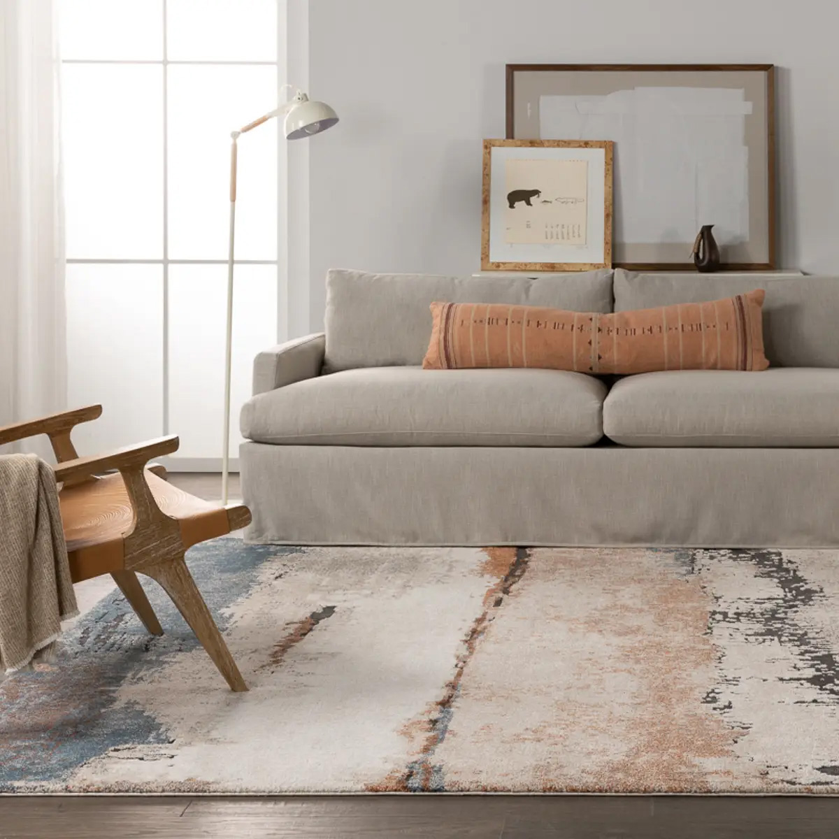 Formation 66 Tan/Blue Modern Rug - Image 5