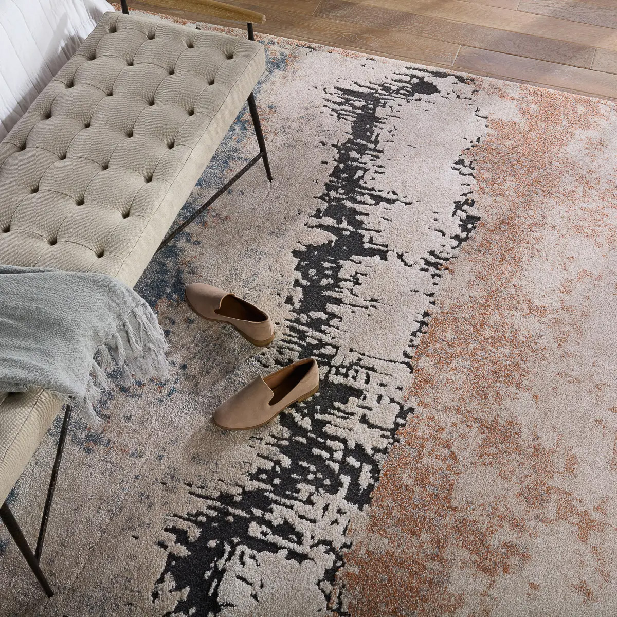 Formation 66 Tan/Blue Modern Rug - Image 4